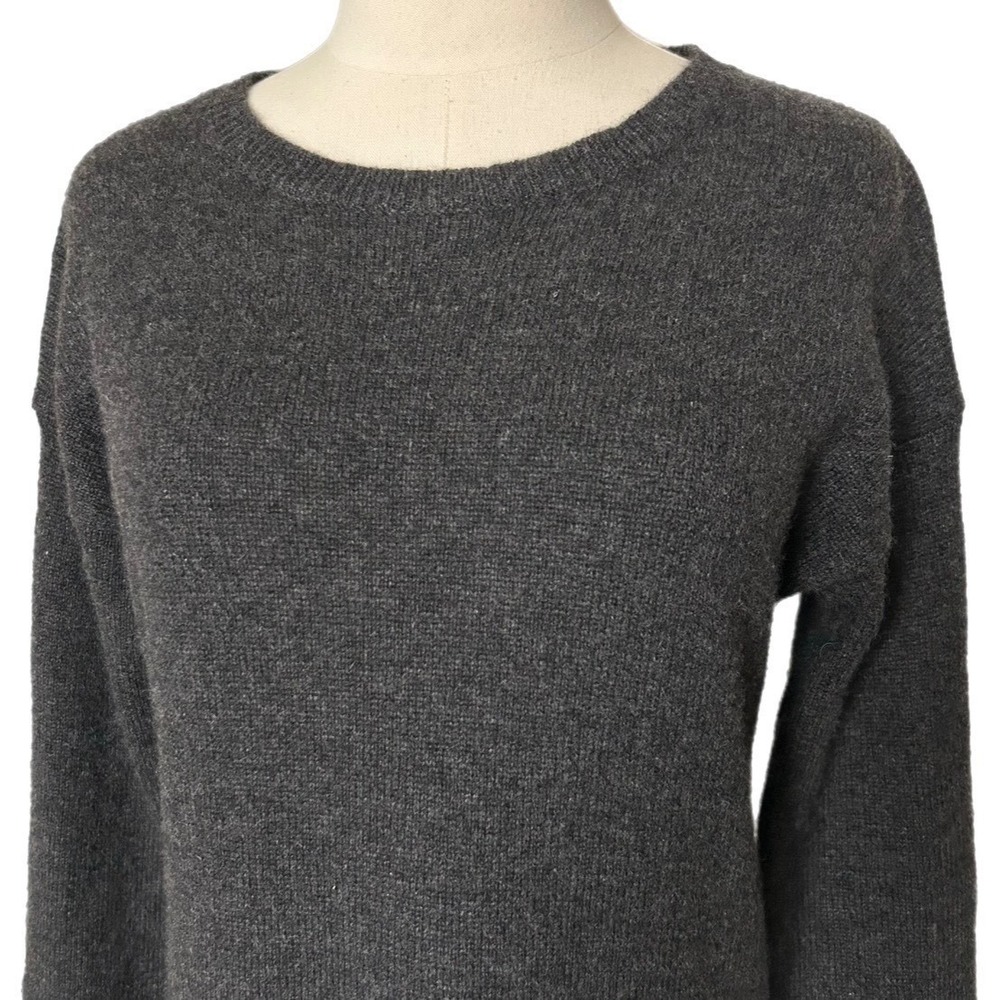360 Cashmere Daniella 100% Cashmere Long Sleeve V-Back Sweater Dress Gray Small - Picture 4 of 9